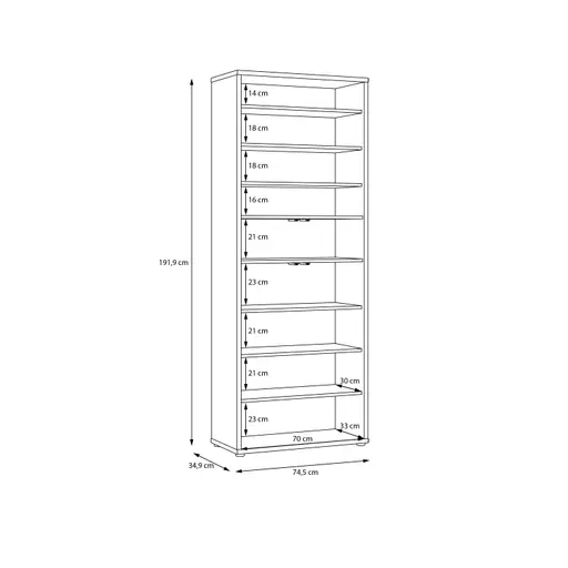 Schuhschrank FAID- B ca. 75 cm,  Gelb