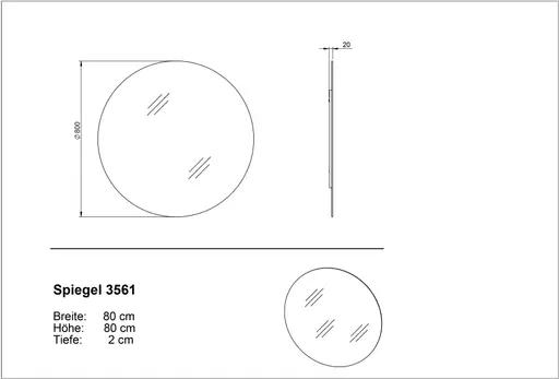 Spiegel - D ca. 80 cm