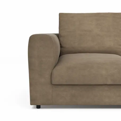 Ecksofa Stormy - 2,5-Sitzer mit Longchair rechts, Stoff, Rauchbraun
