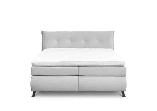 Boxspringbett HAROA- Liegefläche ca. 180x200 cm, Stoff, Hellgrau, TFK H4/TFK H4
