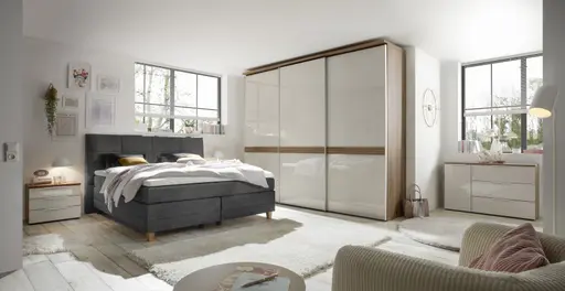 Boxspringbett EM Malo - Liegefläche ca. 180x200 cm, Stoff, braun