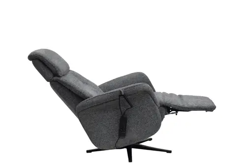 TV-Sessel MARLON - drehbar, Relaxfunktion, Kopfteilverstellung, Stoff, Graublau