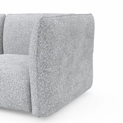 Trapezsofa Motone - Ecke links mit 2-Sitzer, Stoff, Hellgrau