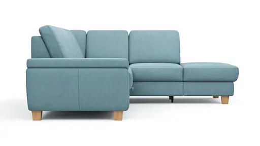 Ecksofa Sommerville - 2,5-Sitzer mit Ecke rechts, inkl. Schlaffunktion, Relaxfunktion (manuell), Stoff, Hellblau