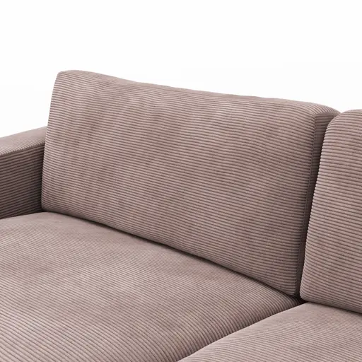 Sofa Juni - 3-Sitzer, Cord, Altrosa
