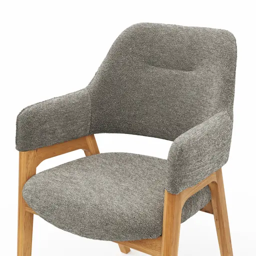 Armlehnstuhl Flore 1 - Stoff, Steingrau
