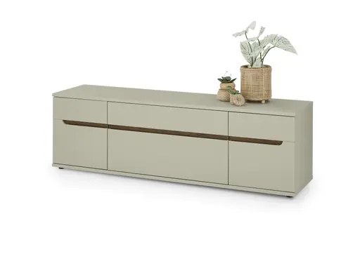 TV-Lowboard - B ca. 180 cm, Kaschmir, Nussbaum Nachbildung