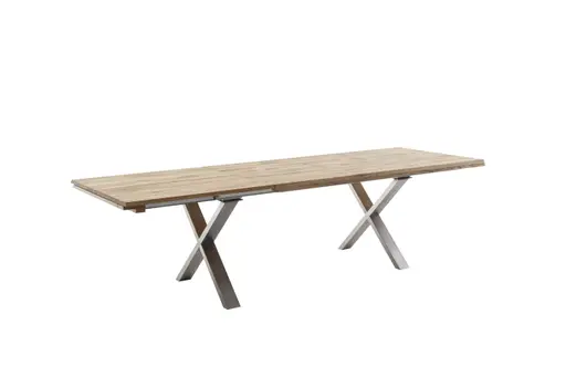 Esstisch - ausziehbar, LB ca. 200 (300)x100 cm, Wildeiche massiv