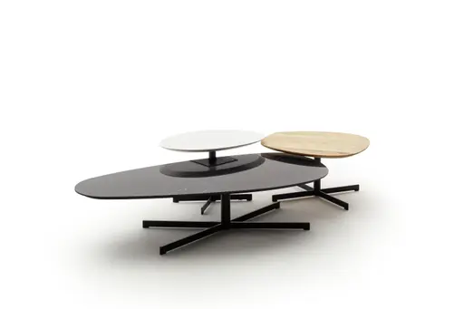 Couchtisch Eir - LBH ca. 58x118x28 cm, Keramik, Schwarz