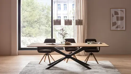 Esstisch Phoenix - LB ca. 260x100cm, Bambus, bianco geölt