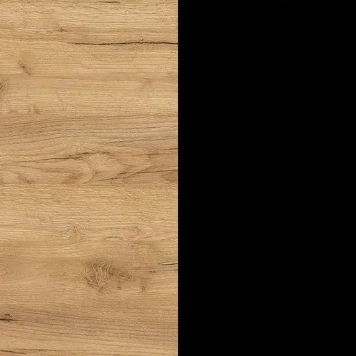 Garderobenpaneel - B ca. 46 cm, Navarra Eiche Nachbildung, Schwarz