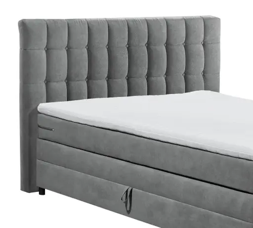 Boxspringbett - Liegefläche ca. 180x200 cm, Stoff, Dunkelgrau