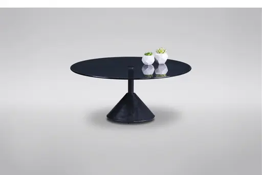 Couchtisch - Ø/H ca. 80x40 cm, Grau, Schwarz