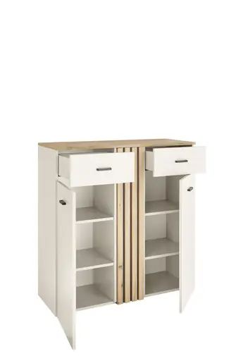 Schuhkommode - B ca. 100 cm, Kaschmir, Evoke Eiche Nachbildung