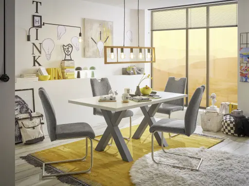 Freischwinger MERVE - Stoff, Grau