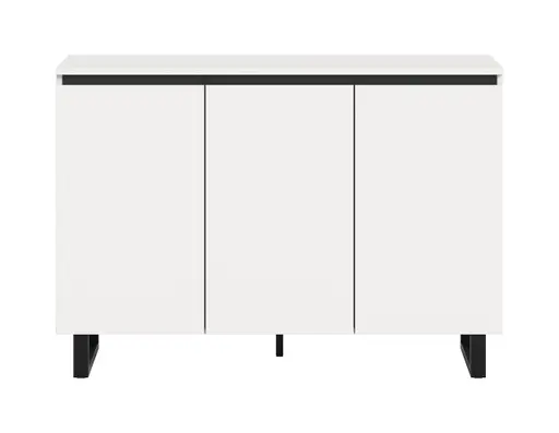 Sideboard - B ca. 120 cm, Weiß, Schwarz