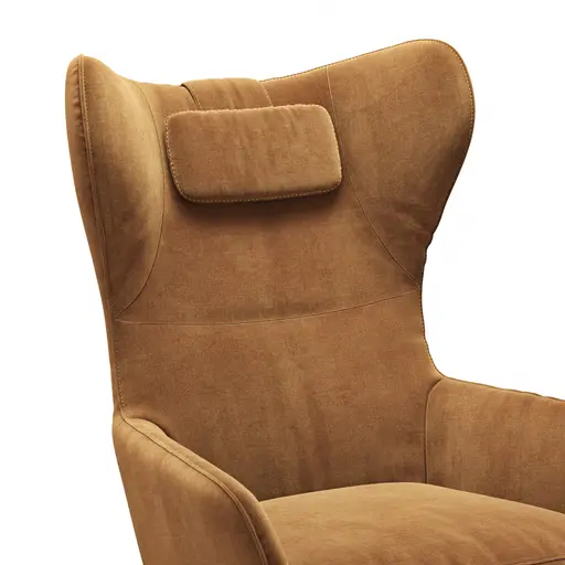 Relaxsessel Clemens - Größe M, inkl. Relaxfunktion (motorisch), Kopfstütze, Stoff,  Gold