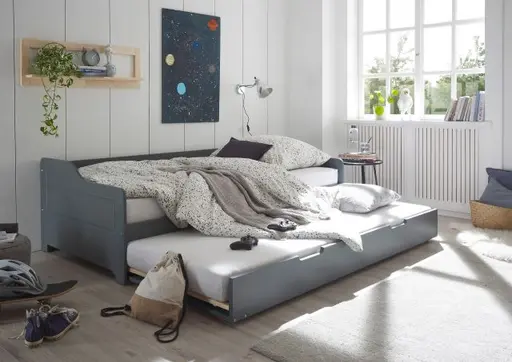 Tandemliege - Liegeflächen ca. 90x200 cm, Grau