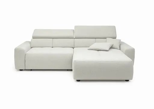 Ecksofa JYTTE - Sofa 2-sitzig mit Longchair rechts, Stoff, Beige