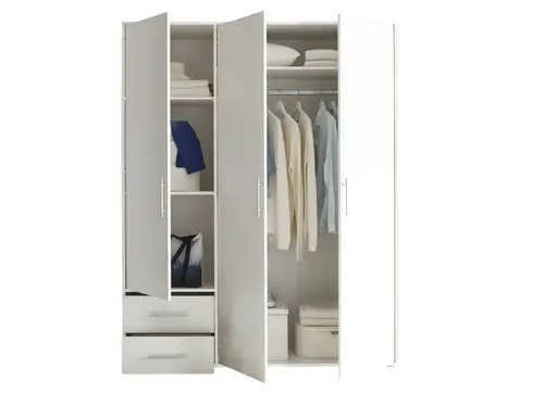 Drehtürenschrank- B ca. 155 cm, Weiß