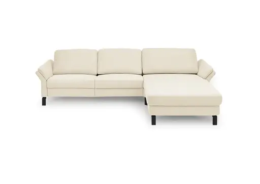 Ecksofa CALM PREMIUM 2.0 - 3-Sitzer mit Longchair rechts, Rückenlehne vertellbar, Stoff, Sand