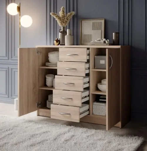 Kommode - B ca. 109 cm, Sonoma Eiche Nachbildung