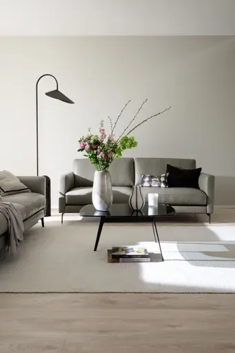 Sofa Cuneo - 2,5-Sitzer, Leder, Graubraun