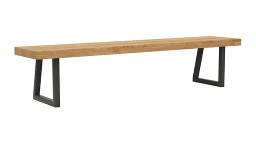 Holzbank Clifton - Breite ca. 200cm, Zerreiche massiv, natur