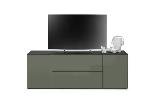 Lowboard - B ca. 181 cm, Olivgrün, Keramikoptik