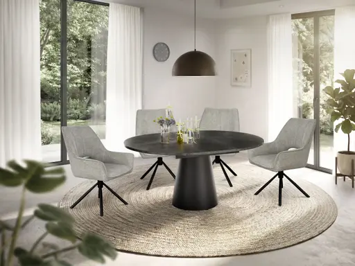 Armlehnstuhl MARESA - drehbar, Stoff, Silberfarben