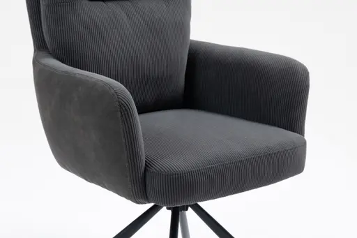 Armlehnstuhl - drehbar, Cord, Anthrazit
