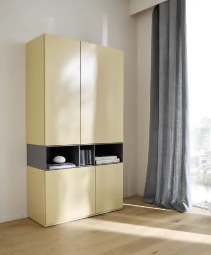 Highboard 3900 - BHT ca. 100x189x45 cm, Lack, Mandel