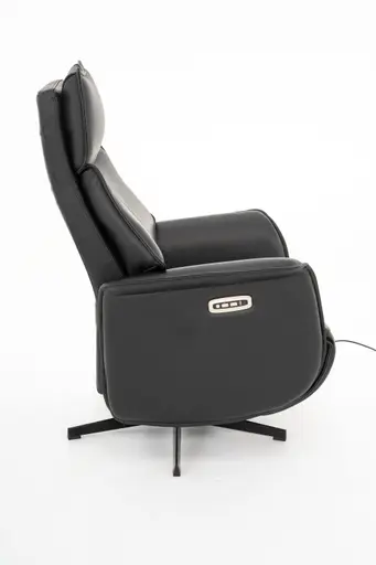 Sessel - Relaxfunktion motorisch, Leder, Schwarz