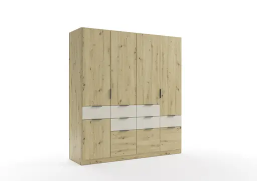 Drehtürenschrank RAAS- B ca. 181 cm, Eiche Dekor, Champagner