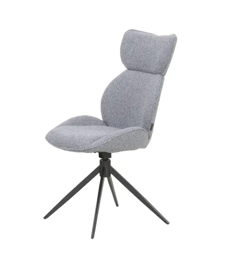 Stuhl MIRNA - drehbar, Stoff, Grau