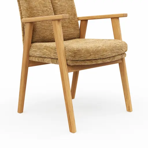 Armlehnstuhl Flore 2 - Stoff, Curry