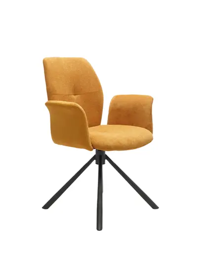 Armlehnstuhl MANOA - drehbar, Stoff, Senfgelb