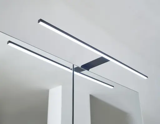 Spiegelschrank- B ca. 80 cm, Schwarz Matt, Spiegel