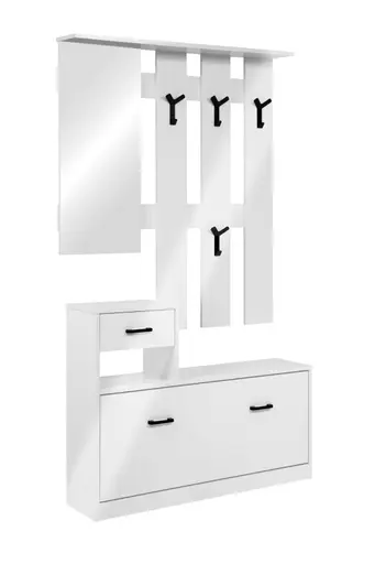 Kleingarderobe- B ca. 100 cm, Weiß, Hochglanz