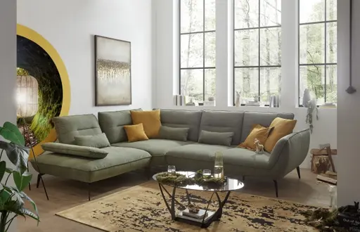 Ecksofa PAYTON - Ecke links, 2,5-Sitzer, Stoff, Dunkelgrün