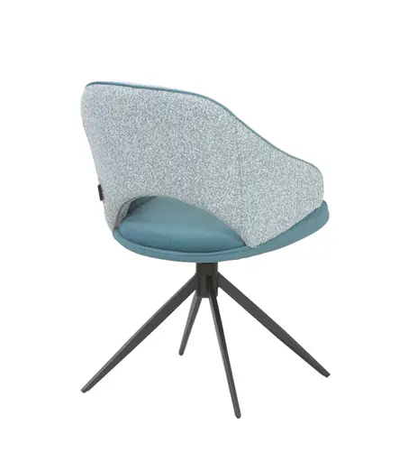Stuhl MERIEM - drehbar, Stoff, Blau