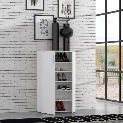 Schuhschrank FINLEI - B. ca. 70 cm, Weiß