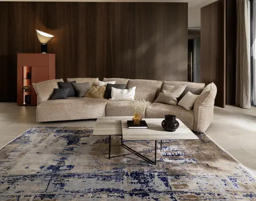 Highboard Colore - mit Beleuchtung, BHT ca. 90x144x45 cm, Lack Samtbeere