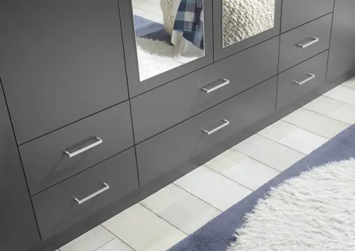 Drehtürenschrank- B ca. 271 cm, Graphit, Spiegel