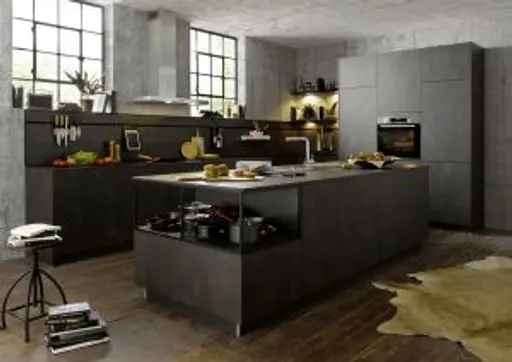 Inselküche 53.170 GL 35 500, Stahl dunkel Nachbildung 