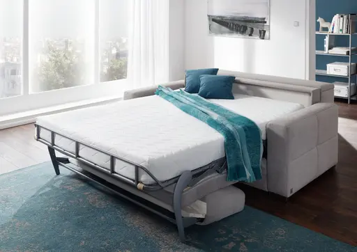 Faltbett EM Davos - mit Schlaffunktion, Stoff, Grau