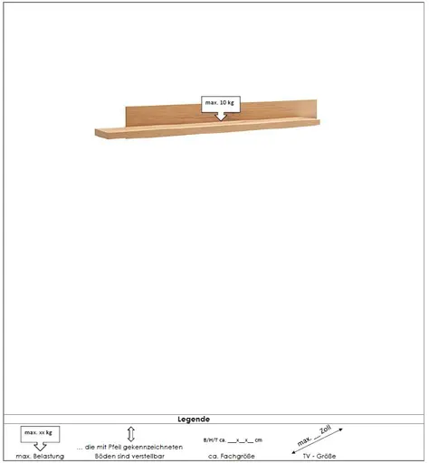 Wohnwand - mit Beleuchtung und Fernbedienung, Salbeigrün, Eiche Evoke Nachbildung