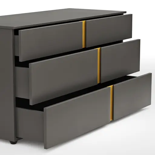 Kommode Loretto - BHT ca. 127x70x51 cm, Lack matt, Anthrazit