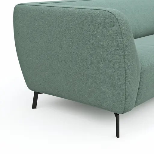 Ecksofa Morela - 2-Sitzer mit Longchair rechts, Stoff, Petrol