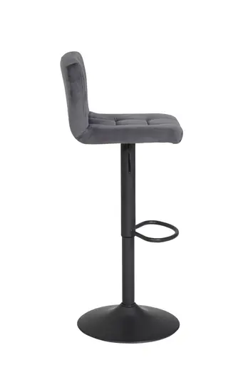 Barhocker - höhenverstellbar, Stoff, Grau